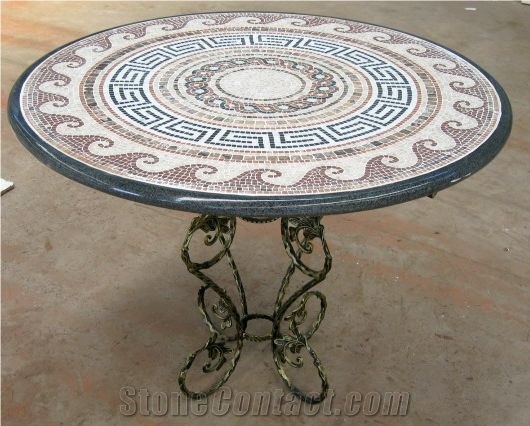 Marble Mosaic Madellion Table Tops, Desk Tops