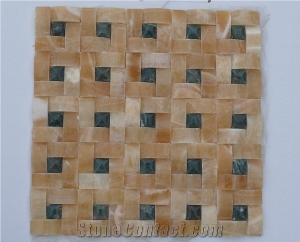 Beige Basketweave Mosaic Tile