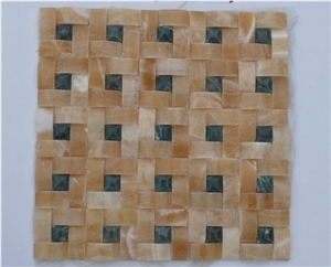 Beige Basketweave Mosaic Tile
