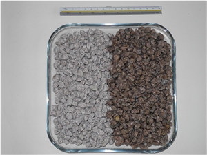 China Pink Granite Gravel with Black Spots, Ball-Milled