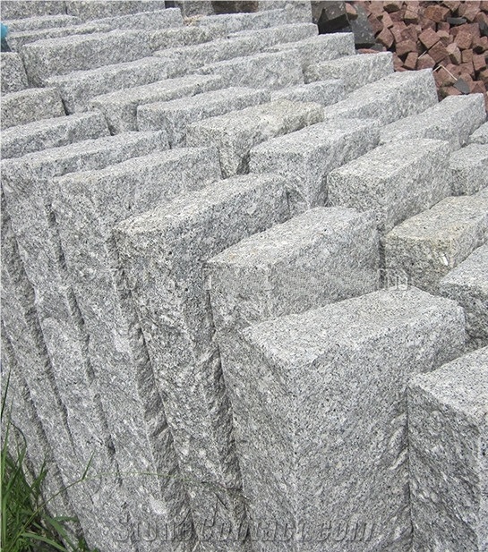 White Granite Viet Nam Cubic Slap Block, Lilac Sierra Granite Cube Stoen & Pavers