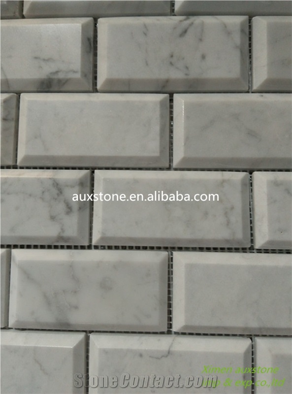 Italian Carrara White 2 " * 4 " Marble Mosaic Tile Polished