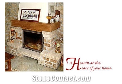 Jaune Aurora Granite Enclosed Fireplace