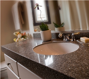Impex Brown Granite with Solidsurface Washbasin Bathroom Countertop