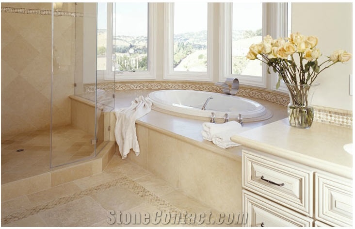 Apricena Fiorito Bathroom Top, Bath Tub Surround, Deck, Floors