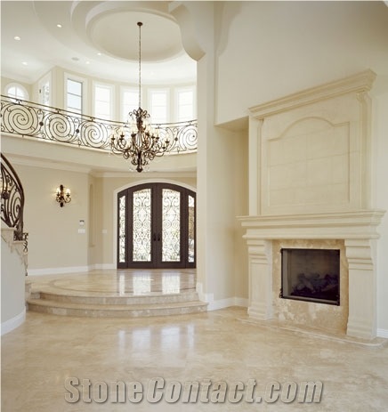 Creme Marfil Commercial Marble Floor Application