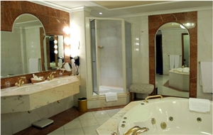 Cremo Delicato Marble Master Bathroom Decorating