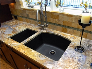 Typhoon Bordeaux Granite with a 3cm Eased Edge Kitchen Counter
