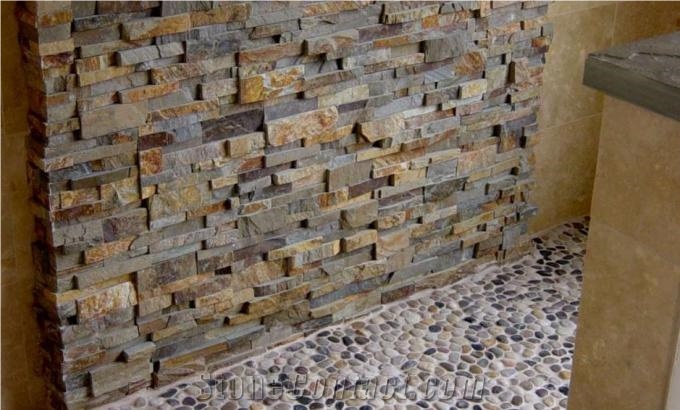 Stone Veneer Rock Panel System for Interiors - Fireplace Design