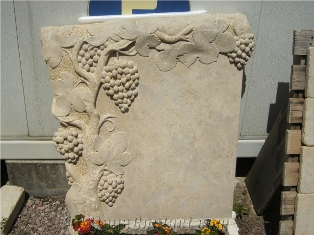 La Grosse Borne Limestone Hand Carved Flower Pot, Beige France Limestone Flower Pot