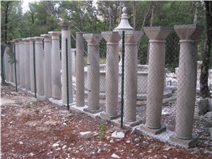 Pierre De La Sine Limestone Carved Columns