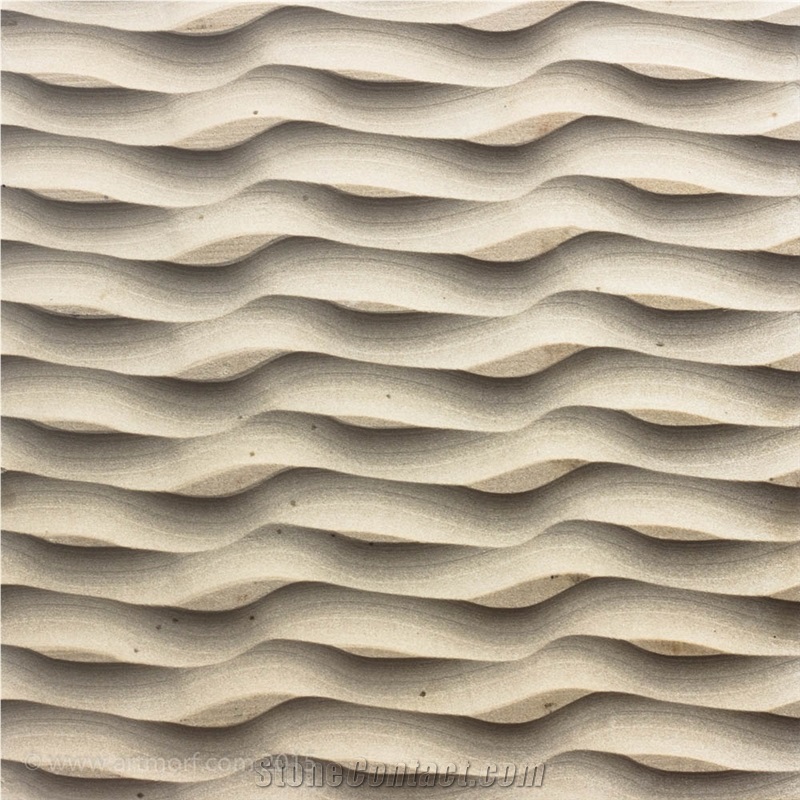 Natural Stone 3d Wall Panels, Beige Buff Sandstone Building & Walling