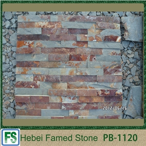 2015 Hot Sell High Strength Rusty Slate Cultured Stone,Pre-Fit Stacked Exterior Wall Cladding Stone Veneer / Cultured Ledge Stone Veneer