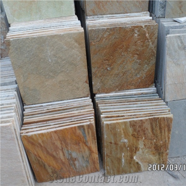 Factory Direct Slate Tiles & Slabs,Natural Slates Slabs for Sale in Yellow