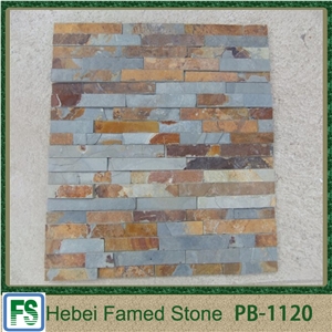 Natural Rusty Slate Veneer Stacked Ledge Culture Stone, Stone Slate Cultured Stone
