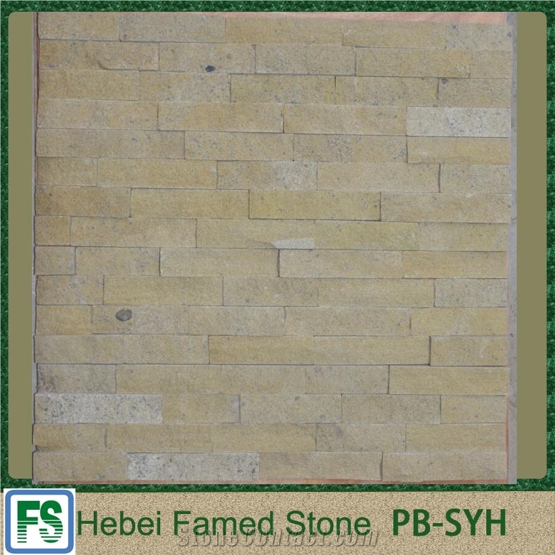 Yellow Sandstone Wall Decoration Cultured Stone,Yellow Cultured Stone, Natural Beige Sandstone Stone Wall Decor
