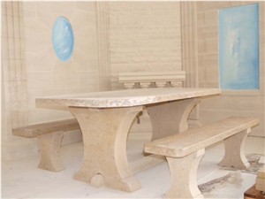 Pierre De Orival Limestone Exterior, Patio Table Set