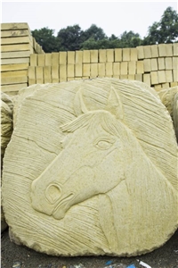 China Beige Manmade Stone Step Brick Relief