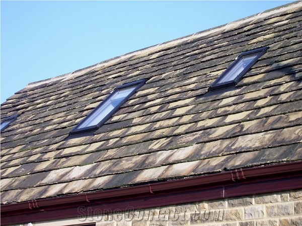 Reclaimed Yorkshire Stone Roofing, Beige Sandstone Uk for Roof Tiles