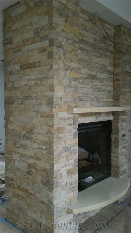 Lannon Buff Stakledge Fireplace Design