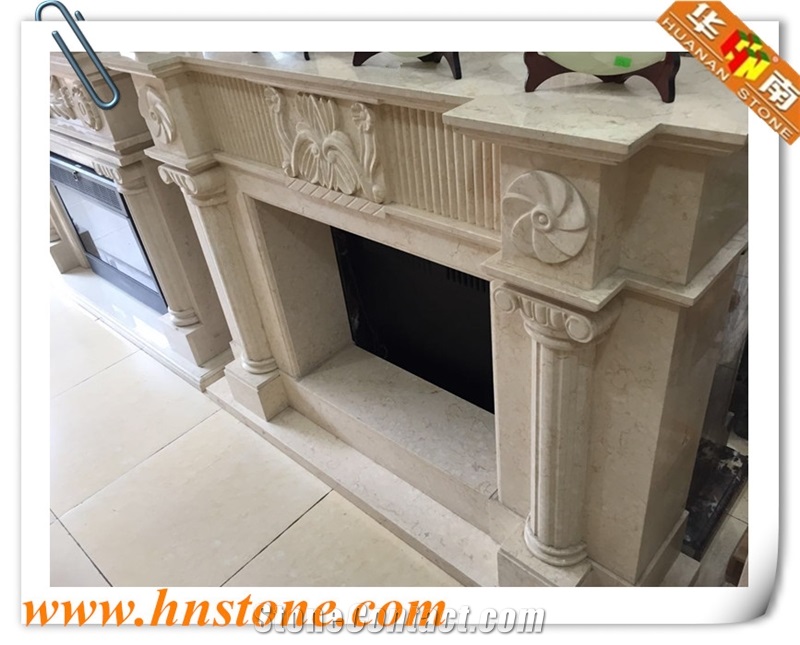 Hand-Carved Fireplace, Marble Fireplace