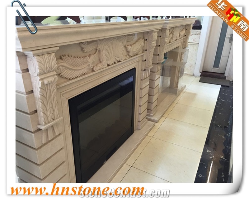 Marble Fireplace Surround, Beige Marble