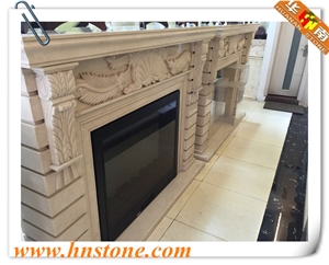 Marble Fireplace Surround, Beige Marble
