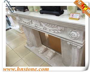 White Fireplace,Beige Marble Fireplaces,Western Style Fireplace