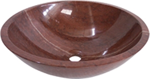 China Red Marble Round Shape Wash Basin, Red Marble Sinks & Basins , Marble Stone Basin & Sinks , Round Marble Stone Sinks Wash Basin