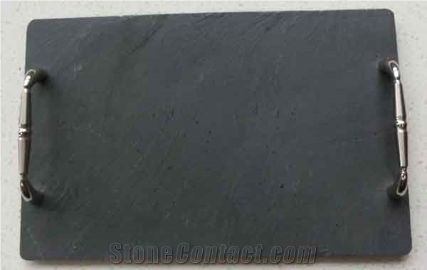 Natural and Durable Black Slate Plate,Trays,Dishes,Plates,Kitchen Hood,Kitchen Accessories, Dining Accessories