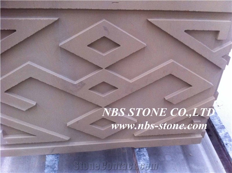 Beige Sandstone Carving Relief,Wall Art Sandstone Relief
