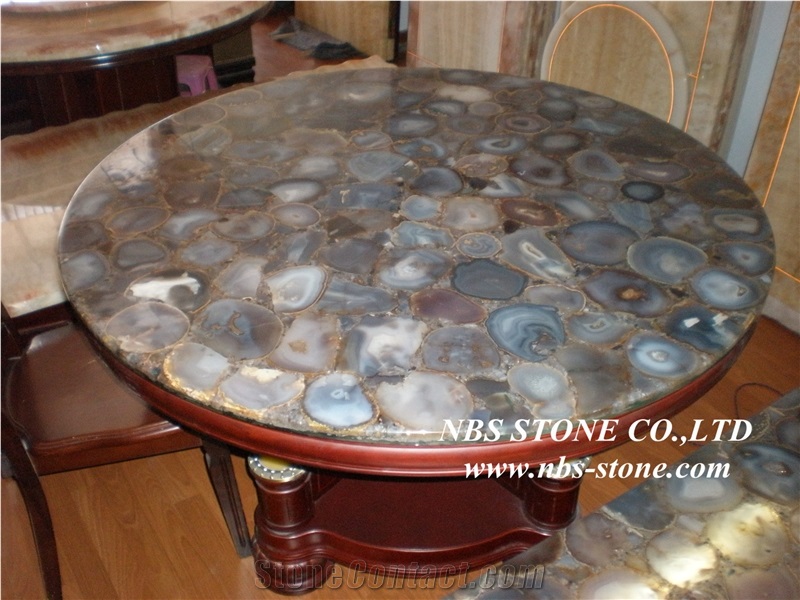 Blue Mammade Stone Semi Precious Stone Agata Tabletops