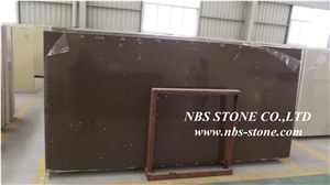 Brown Artificial Stone Slab,China Pure Brown Artificial Stone