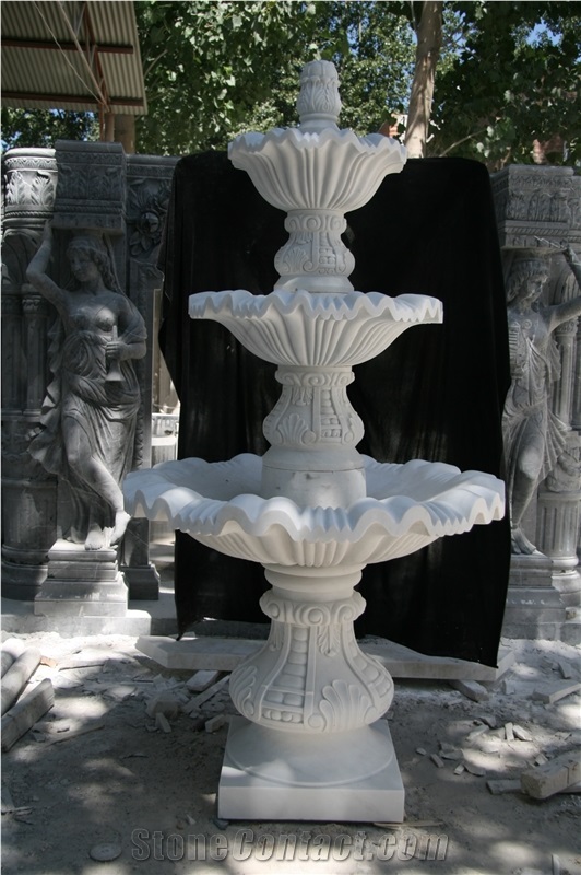 China White Granite Fountain