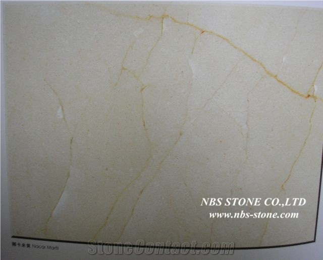 Cream Nacar Marble Wall Covering Tiles, Spain Beige Marble