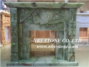 Green Onyx Fireplace Mantel,Modern Fireplace Mantel,Stone Fireplace Mantel