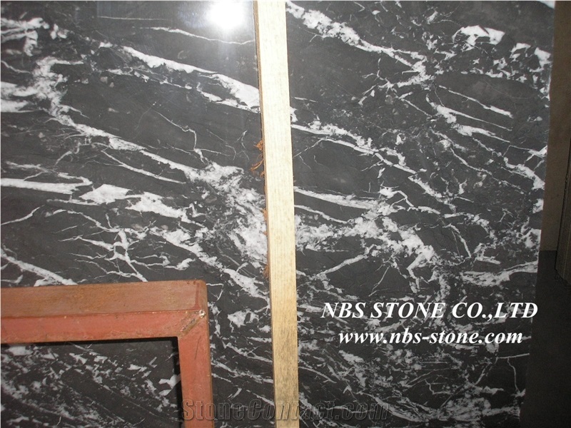 Italy Black Marquina Marble Slab,Italy Black Marble Wall Covering Tiles