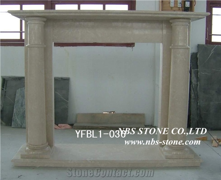Modern Fireplace Mantel,Western Style Fireplace,China Yellow Marble Fireplace