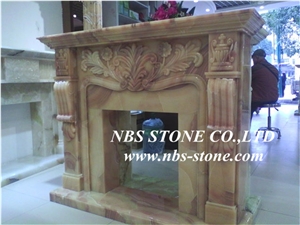 Multicolor Stone Fireplace,Statuary Marble Fireplace Design