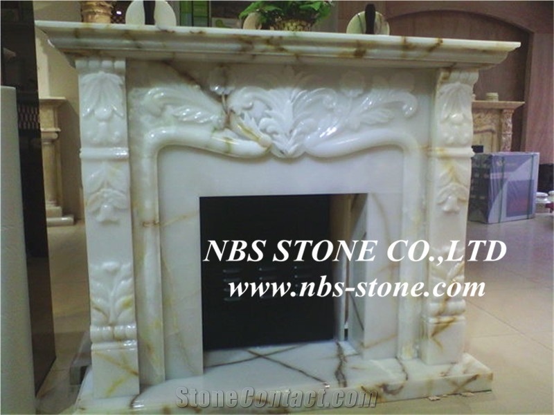 Multicolor Stone Fireplace,Statuary Marble Fireplace Design