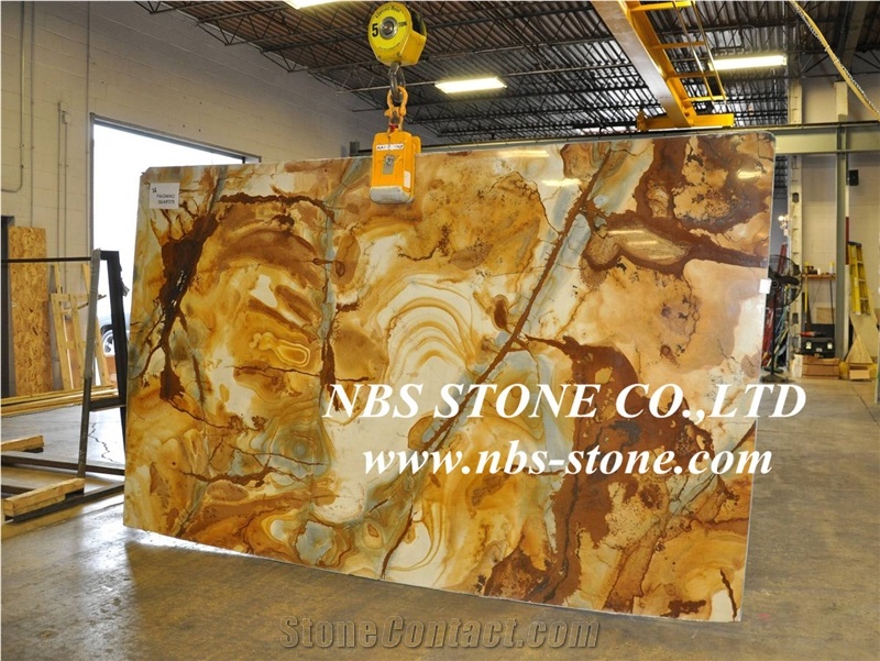 Palomino Quartzite Tiles & Slabs, Yellow Brazil Quartzite for Walling