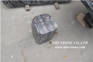 Round Edge Polished Ancient Wood Marble, Kenya Black Marble Table Tops