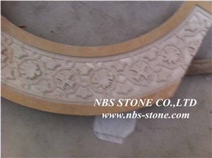 Stone Carving Relief, Beige Marble Granite Reliefs