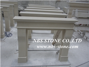 Western Style Fireplace,China Beige Marble Fireplace,Statuary Marble Fireplace Design