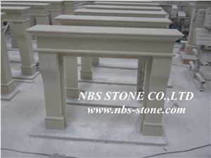 Western Style Fireplace,China Beige Marble Fireplace,Statuary Marble Fireplace Design