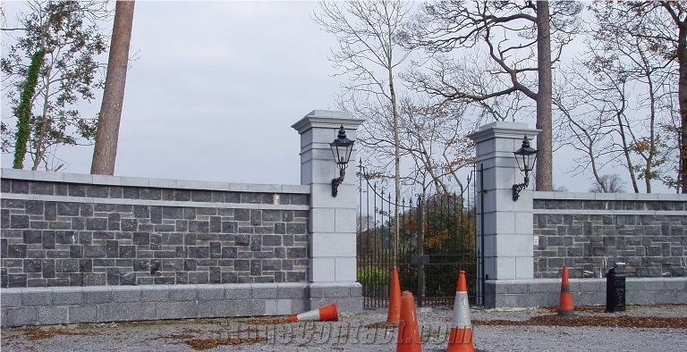 Kilkenny Sandstone Gate Pillars, Grey Sandstone Ireland Gates & Fences