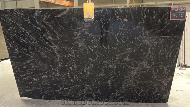 Black Marquino Granite (Black Color) India Slabs & Tiles, Marquino Silver Valley Polished Granite Floor Covering Tiles, Walling Tiles