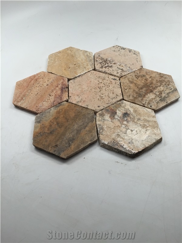 Scabos Hexagon Tiles-Honed