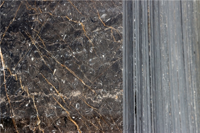 Gold and Black Marble Slabs/Gold Marble/Golden Marble/Black Marble