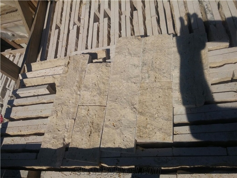 Split Face Travertine China Rusty Cultured Stone, Wall Cladding, Stacked Stone Veneer, Corner Stone Clearance